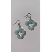 Buz Mavi Renkli Simli Sedefli Gümüş Aksesuar İskambil Sinek İçi Boş Şekil Küpe 3 cm Epoksi Hediyelik thumbnail 7