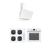 Regal AF 7965 BCY - AO 6041 BC - AD 609112 BC Eğik Beyaz Cam Ankastre Set - 1