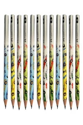 Kurşun Kalem 12 Adet Arabalar 2B Siyah Kurşun Kalem Araba Desenli 2 B Kalem - 2