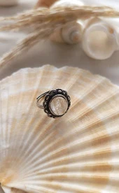 Yüzük Doğal Rutil KuvarsTaşı Ayarlanabilir Doğal Taş yüzük Kadın - 4