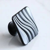 Mobilya Mutfak Dolabı Çekmece Dolap Kulpları Kapak Kulpu Kulb Dalga Düğme Mat Siyah Kulp Metal thumbnail 5