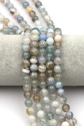 Madagaskar Akik Doğal Taş Dizi 8 mm Küre Kesim thumbnail 1