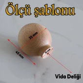 Ahşap Küre Kulp Tek Vidalı Çekmece Mutfak Mobilya Dolabı Dolap Kulpu Kulbu Düğme Kulpları thumbnail 2