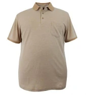 Erkek Büyük Beden Tişört Kırçıllı İnterlok Cepli Bej - 1