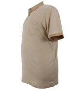 Erkek Büyük Beden Tişört Kırçıllı İnterlok Cepli Bej - 3