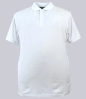 Büyük Beden Erkek Tişört Likralı Süprem Polo Yaka Beyaz - 1