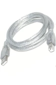5 Metre Şeffaf Usb A B Printer Yazıcı Ara Kablosu(lazer Epson Canon Hp Ve Diğer Yazıclara Uyumlu) - 1