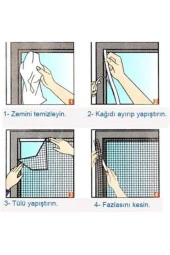 2 Adet 150x100 Cm Pencere Sinekliği Tül Sineklik Perde - 3