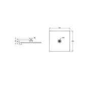 VitrA İstanbul Ankastre Duş Başlığı 35 cm Krom - Aquarain Yağmur Akışlı - Kare - tavandan thumbnail 2