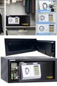 Germany Büyük Boy Laptop Tipi Ev Ofis Otel Tipi Şifreli Anahtarlı Çelik Para Kasası  20x43x35cm - 1