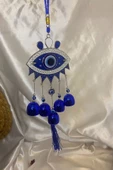 Deprem Zili Çanı Rüzgar Çanı Zili Feng Shui Ejderha Yılı Koruyucu Telkari Göz NAzar Boncuğu Objeli thumbnail 2