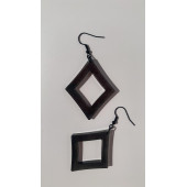 Füme Renk Simli Sedefli Siyah Aksesuar Karo Dörtgen İçi Boş Şekil 5 Cm Epoksi Küpe Hediyelik thumbnail 8