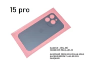 iPhone 15 PRO Arka Pil Batarya Kapağı (CAM) MAVİ thumbnail 1
