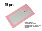 iPhone 15 PRO Arka Pil Batarya Kapağı (CAM) GRİ thumbnail 1