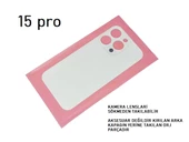 iPhone 15 PRO Arka Pil Batarya Kapağı (CAM) BEYAZ thumbnail 1