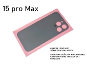 iPhone 15 PRO MAX Arka Pil Batarya Kapağı (CAM) GRİ thumbnail 2