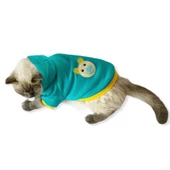 Blue Bear Kapşonlu Sweatshirt Kedi Süeteri Kedi Kıyafeti - 1
