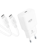 LinkTech T455e Eco PD20W Type-C to Type-C Kablolu Şarj Aleti Set - 1