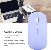 Apple iPad Air - iPad 5 9.7" Uyumlu Kablosuz Bluetooth Pilli Optik Mouse - Mor - 6