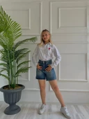 Kadın Nakışlı Gömlek Beyaz thumbnail 4