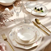 EMSAN LOTUS BREEZE PORSELEN 53 PARÇA 12 KİŞİLİK YEMEK TAKIMI - 1