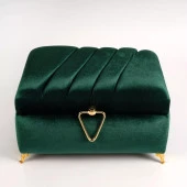 Çizgili Kutu Çeyizlik, Seccade + Tesbih + Kuran Hediye Seti (Çanta Boy, Kadife, Yeşil, Elif-Vav) thumbnail 2