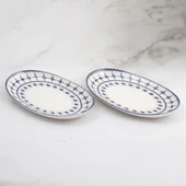 GÜRAL PORSELEN Elıps 2 Parça 25 Cm Bone Kayık Tabak - 1614 - 1