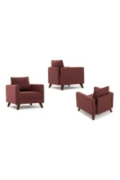 Evdebiz Bella Soft Tekli Koltuk Bordo - 4