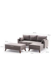Evdebiz Bella Soft Mini Köşe Kahverengi Sağ - 6