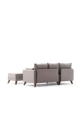 Evdebiz Bella Soft Mini  Kahverengi Sol Köşe Takımı - 5