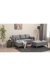 Evdebiz Bella Soft Mini Köşe Gri Sol - 1