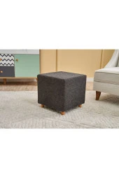 Evdebiz Ranma Ahşap Ayaklı Puf Gabbana Antrasit Bakır - 1