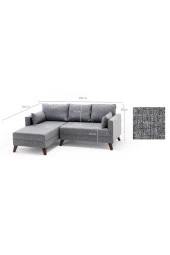 Evdebiz Bella Soft Mini Köşe Gri Sol - 4