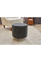 Evdebiz Asmara Demir Ayaklı Puf Gabbana Antrasit Bakır - 1