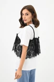 Kadın Dantel Detaylı T-shirt 1772-24 - 6