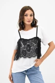 Kadın Dantel Detaylı T-shirt 1772-24 - 2