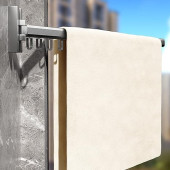 Elbise Çamaşırlık Kurutma Askısı, Katlanabilir Balkon, Çamaşırhane, Banyo Alüminyum Çubuk 360° Dönen, - 3