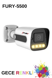 FURY 1 Kameralı Su Geçirmez 1080P 4 x Ultra Ledli Gece Renkli Güvenlik Kamera Seti 5500 500GB thumbnail 4