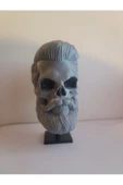 Tarz Saçlı Kafatası Dekoru 15 Cm - 1