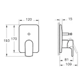 VitrA Sento A42294 Ankastre Banyo Bataryası, Sıva Üstü, Krom - 2
