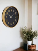 Galaxy D-218-A-9 Eskitme Kadran 30 CM Sessiz Akar Duvar Saati Gold-Lacivert thumbnail 2