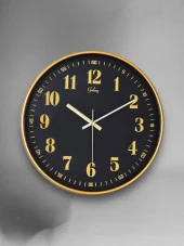 Galaxy D-218-A-9 Eskitme Kadran 30 CM Sessiz Akar Duvar Saati Gold-Lacivert thumbnail 1