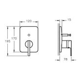 VitrA Suit U A42286 Ankastre Banyo Bataryası, Krom thumbnail 2
