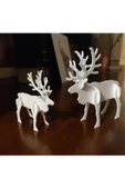 5 Adet Yılbaşı Noel için Ren Geyiği Dekoru 7 cm - 1