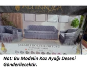 Altınkoza Kaz Ayağı Standart Takım Koltuk Örtüsü (3+2+1+1)-Bej - 2