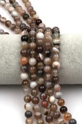 Madagaskar Akik Doğal Taş Dizi 8 mm Küre Kesim thumbnail 1