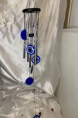 Deprem Zili Çanı Duvar Rüzgar Çanı Zili Feng Shui Ejderha Yılı Koruyucu 5 Borulu Çanlı Nazar Boncuğu Objeli - 1