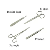 Tıp - Veteriner Hekimliği Siyah Masa Tipi Dikiş, Ligatür, Anastomoz Eğitim Seti - Kişiye Özel - PraticMed - 4