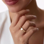 8 Ayar Altın Köşegen Şık Kadın Yüzük - 3