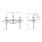 VitrA Juno A4086126 Lavabo Bataryası, 3 Delikli Lavabolar için, Bakır thumbnail 3